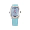 Chronotech Blue Leather Women's Watch In Blue