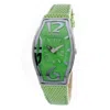 Chronotech Green Leather Watch In Brown