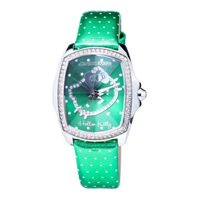 Chronotech Green Leather Women's Watch