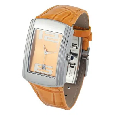 Chronotech Orange Leather Watch