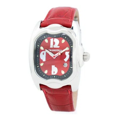 Chronotech Red Leather Watch