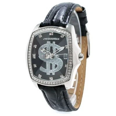 Chronotech Black Leather Watch
