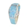 Chronotech Blue Leather Watch In Brown