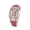 Chronotech Red Leather Watch In Red