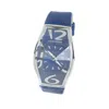 Chronotech Blue Leather Watch In Blue
