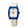 Chronotech White Leather Watch In White