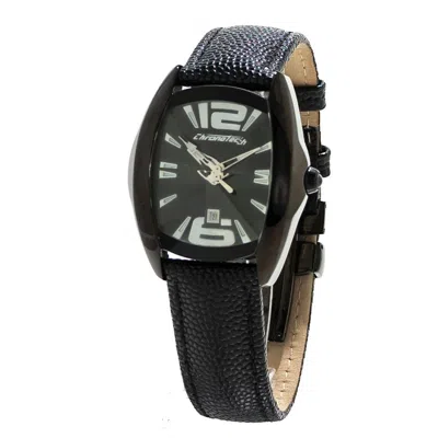 Chronotech Leather Women's Watch In Black