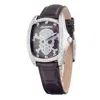 Chronotech Black Leather Watch In Black