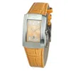 Chronotech Orange Leather Watch In Orange