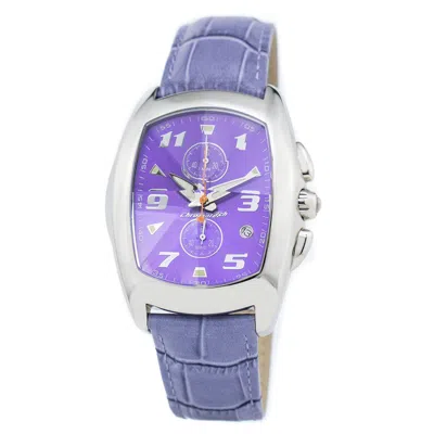 Chronotech Leather Women's Watch In Purple