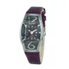 Chronotech Purple Leather Watch In Purple
