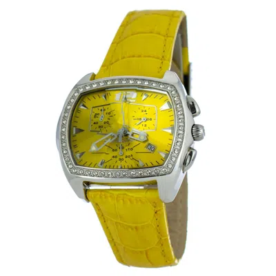 Chronotech Leather Women's Watch In Yellow