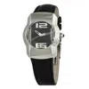Chronotech Leatherwatch In Black