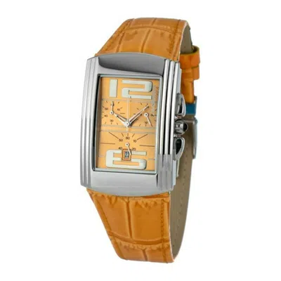 Chronotech Orange Leather Watch