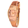 Chronotech Multicolor Leather Watch In Gold