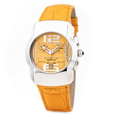Chronotech Orange Leather Dress  Watch