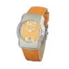 Chronotech Orange Leather Watch In Orange