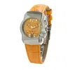 Chronotech Orange Leather Watch In Multi