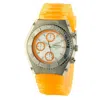 Chronotech Orange Rubber Watch In Multi