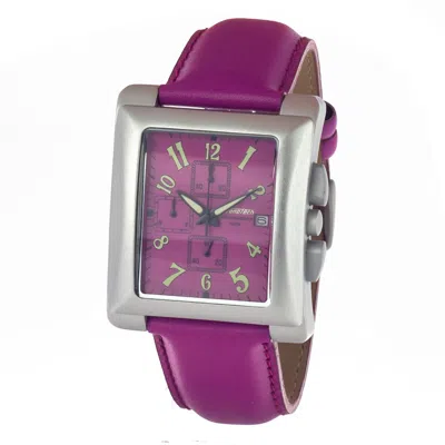Chronotech Purple Leather Men's Watch