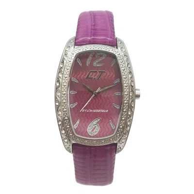 Chronotech Purple Leather Women's Watch