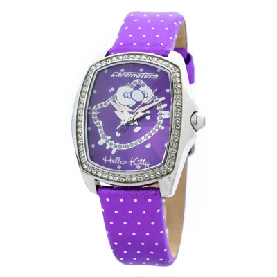 Chronotech Purple Leather Women's Watch