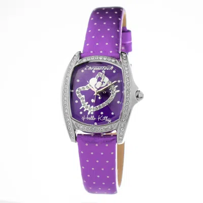 Chronotech Purple Leather Women's Watch