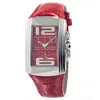 Chronotech Red Leather Dress Women's Watch In Red