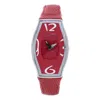 Chronotech Red Leather Dress Women's Watch In Red