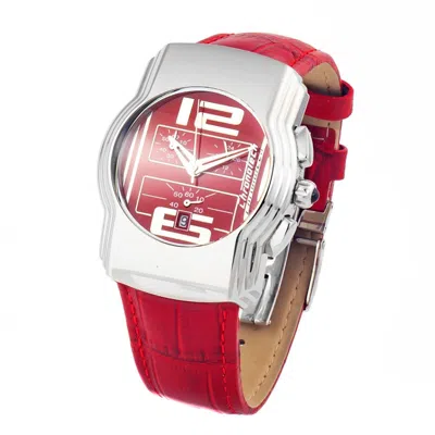 Chronotech Red Leather Dress Women's Watch