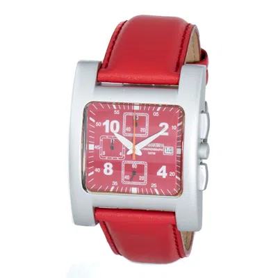 Chronotech Red Leather Men's Watch