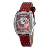 Chronotech Red Leather Watch In Red