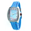 Chronotech Blue Rubber Watch In Blue