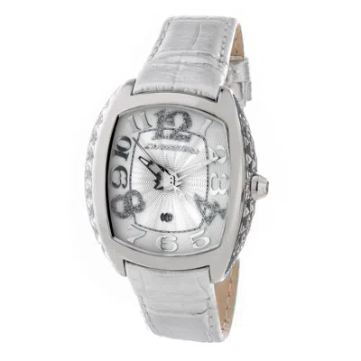 Chronotech Silver Leather Dress Women's Watch