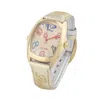 Chronotech Silver Leather Watch In Multi