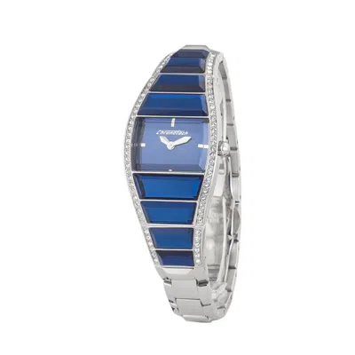 Chronotech Silver Stainless Steel Watch In Blue