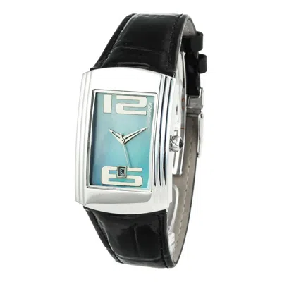 Chronotech Silver Steel Watch In Blue