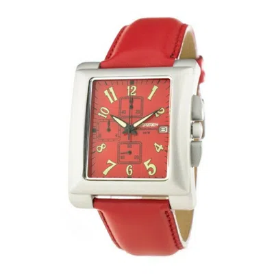 Chronotech Leatherwatch In Red