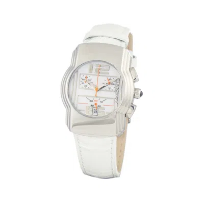 Chronotech White Leather Dress Women's Watch
