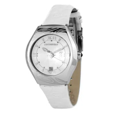 Chronotech White Leather Men's Watch