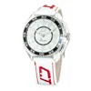 Chronotech White Leather Watch In White