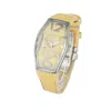 Chronotech Yellow Leather Dress Women's Watch In Yellow