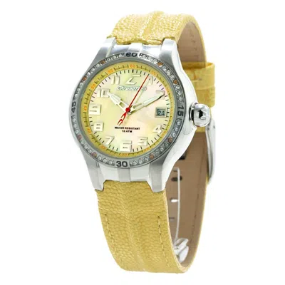 Chronotech Yellow Leather Women's Watch
