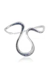 Chrstns Paris 18k White Gold Urmi Diamond Sapphire Bracelet In Blue