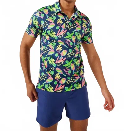 Chubbies Backhand Winner Performance Polo In Navy Pickleball In Blue
