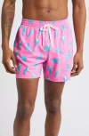 Chubbies Classic Lined 5.5-inch Swim Trunks In Pink