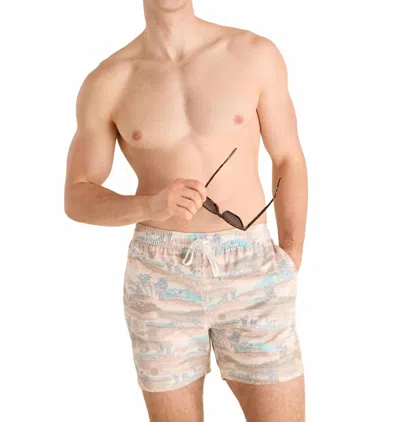 Chubbies Day Trips 5.5" Classic Swim Trunks In Khaki Landscape In Multi