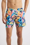 Chubbies Exploding Nacho Classic Lined 5.5-inch Swim Trunks In Multi