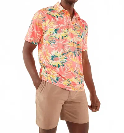Chubbies Lightweight Performance Polo Shirt In Orange In Multi