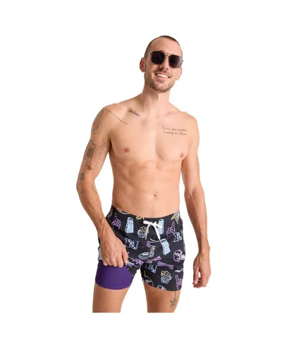 Chubbies Men's 5.5" Black Minnesota Vikings The Neon Lined Classic Swim Trunks